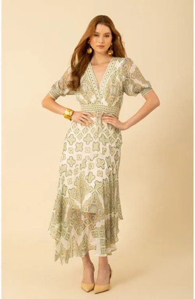 Halebob Malaya Chiffon Dress In Lime
