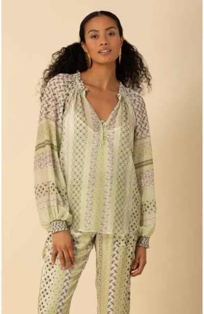 Halebob Megan Voile Top In Olive