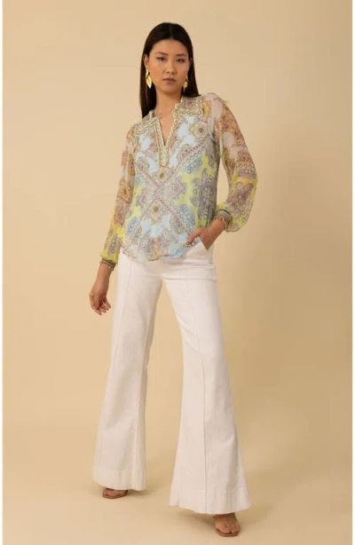 Halebob Renata Silk Top In Turquoise