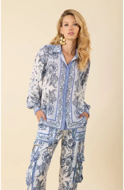 Halebob Rosalia Silk Top In Blue