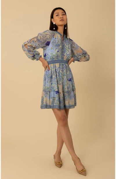 Halebob Shelby Chiffon Short Dress In Blue