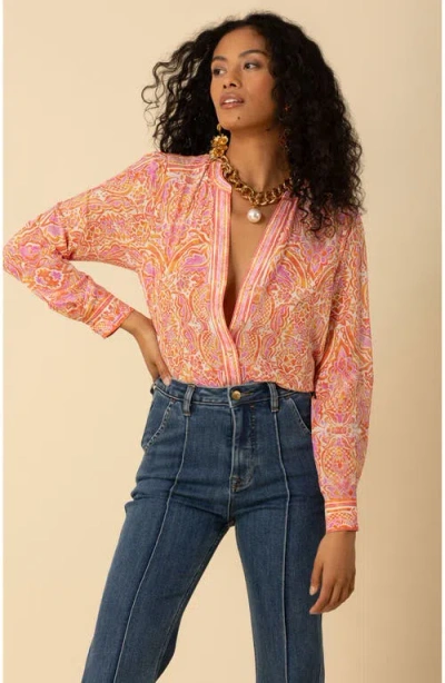 Halebob Yaretzi Silk Top In Orange