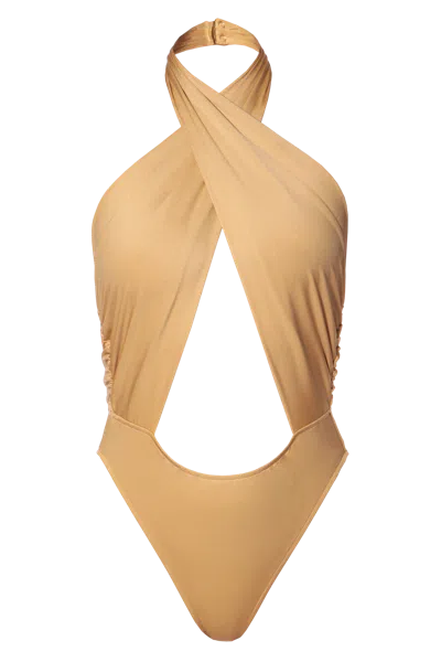 Halewski Body Suit Liv Gold In Black