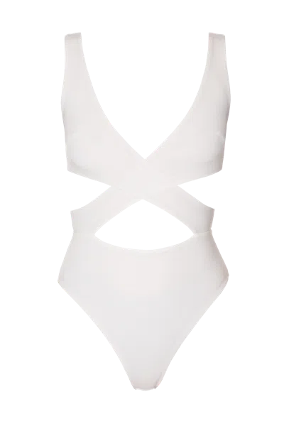 Halewski Body Suit Nola White In Brown