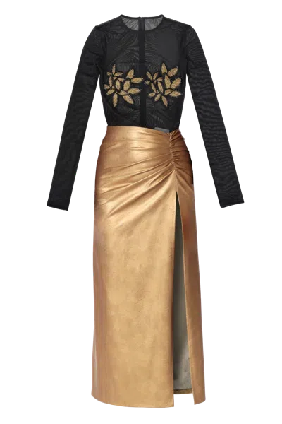 Halewski Dress Tomira Gold And Black