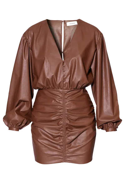 Halewski Dress Trudy Orange Brown In Hazelnut