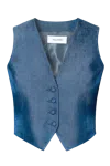 Halewski Vest Sylvia Navy Denim In Dolphin Grey