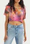 Haley Solar Tie-dyed Silk T-shirt In Multi In Multi