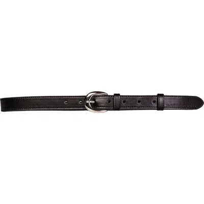 Half Moon Belt In Black Leather/silver
