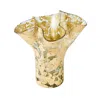 Half Past Seven Lettuce Leaf Vase — Full Gold Leaf In Gold