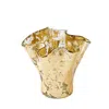 Half Past Seven Petite Lettuce Leaf Vase — Full Gold Leaf In Gold