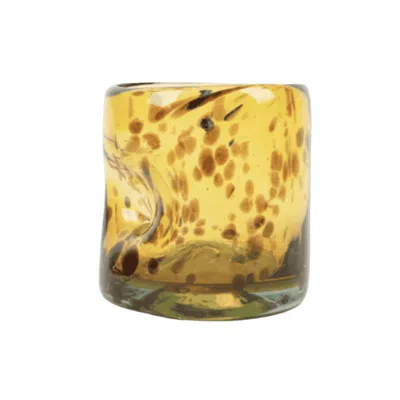 Half Past Seven Thumbprint Rocks Glass — Brown Tortoise