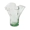 Half Past Seven White Lettuce Leaf Vase — Clear With Stars In White