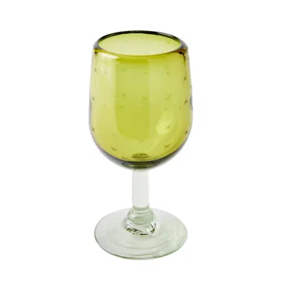 Half Past Seven Yellow Starry Night Goblet — Citron In Green