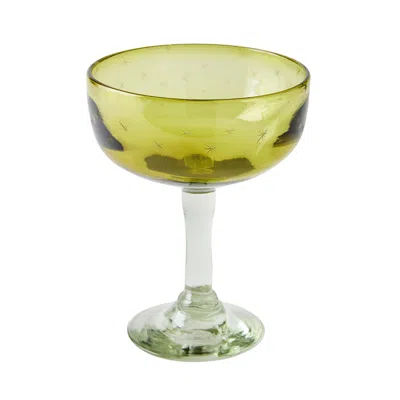 Half Past Seven Yellow Starry Night Margarita Glass — Citron In Green