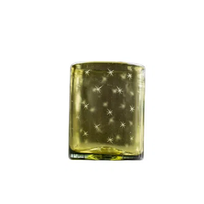 Half Past Seven Yellow Starry Night Rocks Glass — Citron