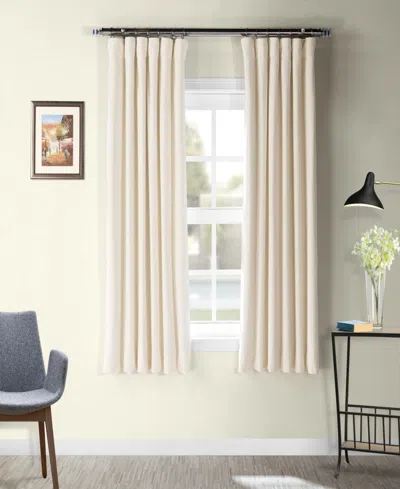 Half Price Drapes Alabaster Beige Signature Velvet Blackout Curtain In Beige,tan