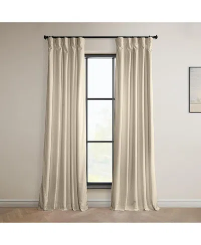 Half Price Drapes Angora Beige Signature Plush Velvet Hotel Blackout Curtain In Beige,tan