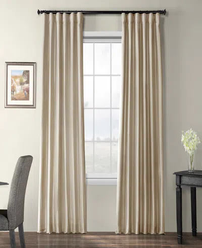 Half Price Drapes Antique Beige Faux Silk Taffeta Blackout Curtain In Beige,tan