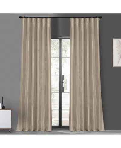 Half Price Drapes Antique Beige Faux Silk Taffeta Blackout Curtain In Multi