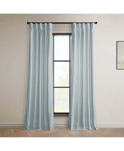 Half Price Drapes Aquarius Blue Heritage Plush Velvet Room Darkening Curtain