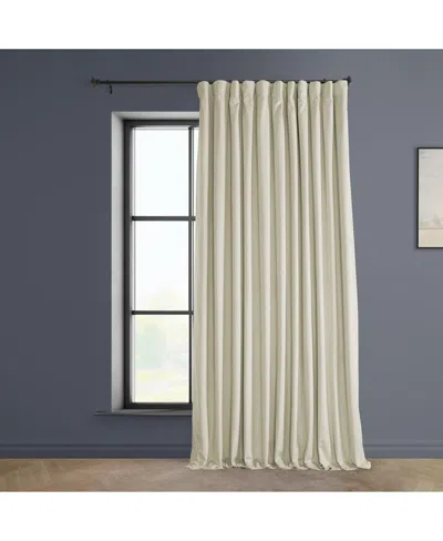 Half Price Drapes Au Lait Creme Extra Wide Heritage Plush Velvet Room Darkening Curtain In Cream