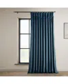 Half Price Drapes Avalon Blue Extra Wide Heritage Plush Velvet Room Darkening Curtain In Blue