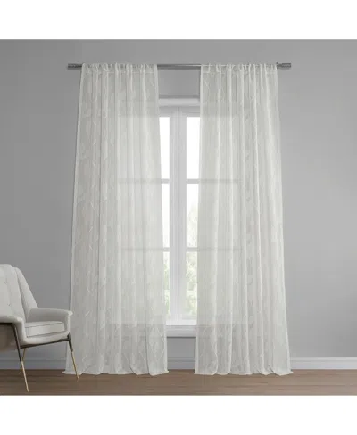 Half Price Drapes Avignon Vine Floral Patterned Faux Linen Sheer Curtain