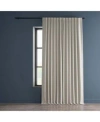 Half Price Drapes Birch Extra Wide Textured Faux Linen Room Darkening Curtain In Cream