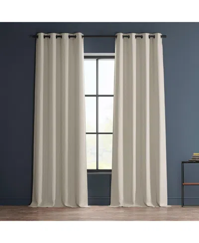 Half Price Drapes Birch Grommet Textured Faux Linen Room Darkening Curtain In Cream