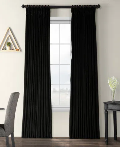 Half Price Drapes Black Signature Extra Wide Velvet Blackout Curtain