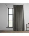 Half Price Drapes Blazer Grey Extra Wide Textured Faux Linen Room Darkening Curtain In Grey