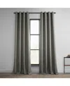 Half Price Drapes Blazer Grey Grommet Textured Faux Linen Room Darkening Curtain In Grey