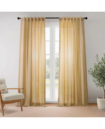 Half Price Drapes Blue Rustic Linen Weave Curtain