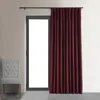 Half Price Drapes Burgundy Signature Extra Wide Velvet Blackout Curtain In Burgundy