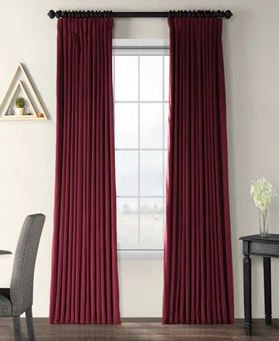 Half Price Drapes Burgundy Signature Extra Wide Velvet Blackout Curtain In Red