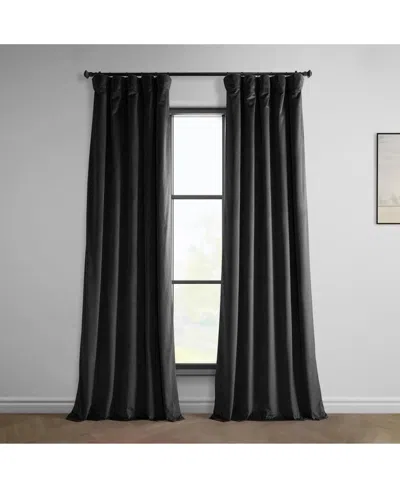 Half Price Drapes Cinema Red Heritage Plush Velvet Room Darkening Curtain In Black