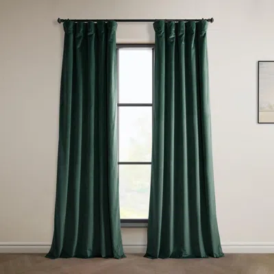 Half Price Drapes Cinema Red Heritage Plush Velvet Room Darkening Curtain In Green