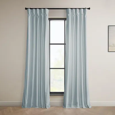 Half Price Drapes Cinema Red Heritage Plush Velvet Room Darkening Curtain In Blue
