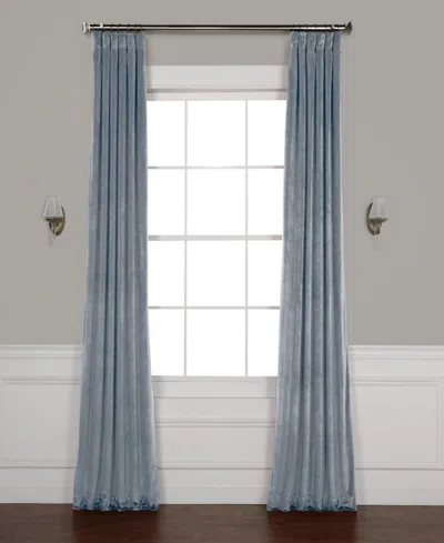 Half Price Drapes Cinema Red Heritage Plush Velvet Room Darkening Curtain In Blue