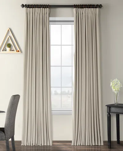 Half Price Drapes Cool Beige Signature Extra Wide Velvet Blackout Curtain In Sand