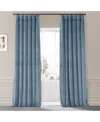 Half Price Drapes Copenhagen Blue Signature Plush Velvet Hotel Blackout Curtain In Blue