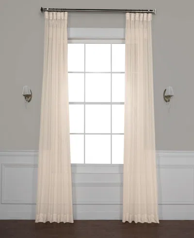 Half Price Drapes Cotton Seed Textured Faux Linen Sheer Curtain In Cream