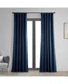 Half Price Drapes Dark Blue Solid Cotton Hotel Blackout Curtain In Blue