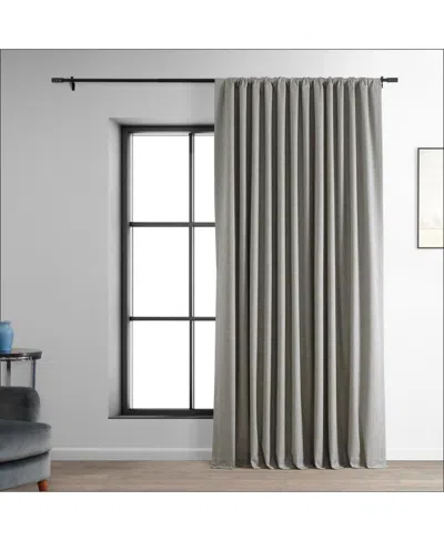 Half Price Drapes Dark Greige Extra Wide Performance Linen Hotel Blackout Curtain In Beige,tan
