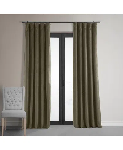 HALF PRICE DRAPES DENVER TAUPE SIGNATURE VELVET BLACKOUT CURTAIN