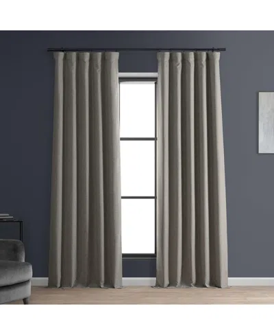 Half Price Drapes Destination Slate Faux Linen Hotel Blackout Curtain In Grey