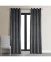 Half Price Drapes Distance Blue Grey Grommet Signature Velvet Blackout Curtain In Blue