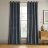 Half Price Drapes Distance Blue Grey Grommet Signature Velvet Blackout Curtain In Multi