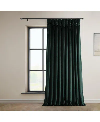 Half Price Drapes Eden Green Extra Wide Heritage Plush Velvet Room Darkening Curtain